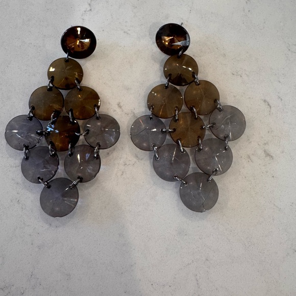 Anthropologie Dark Brown Statement Earrings - Picture 5 of 6